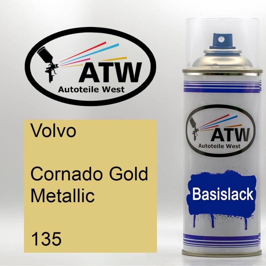 Volvo, Cornado Gold Metallic, 135: 400ml Sprühdose, von ATW Autoteile West.